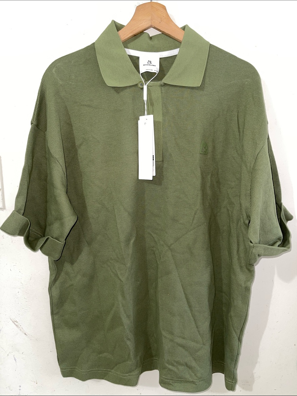 MAGNLENS Men's Olive Green Polo Shirt with Classic Collar
